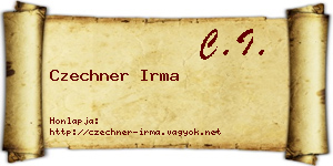Czechner Irma névjegykártya